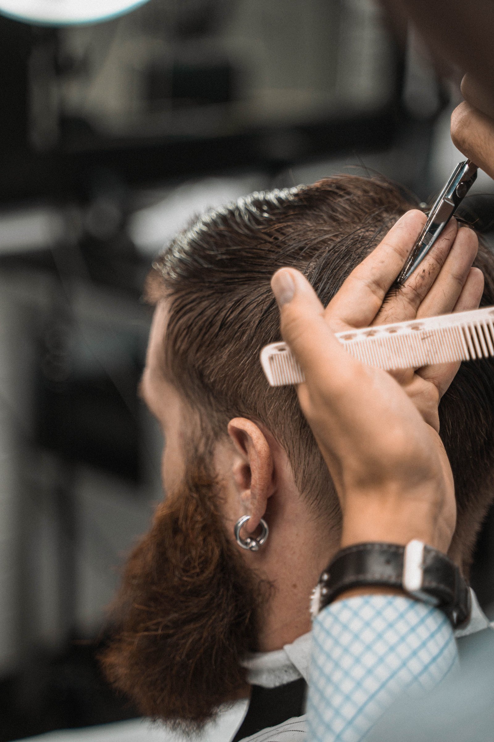 Classic barber scissor cut